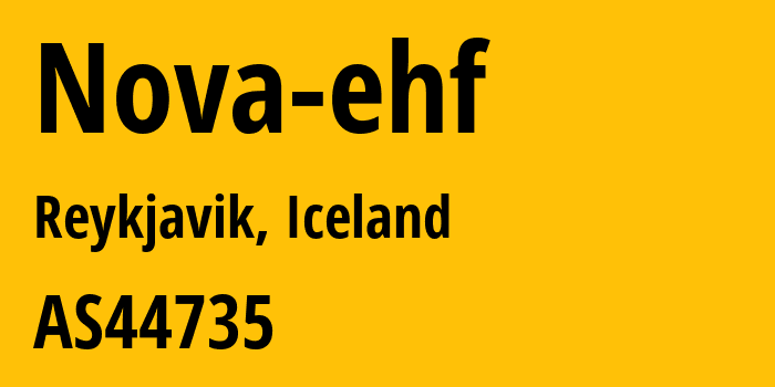 Информация о провайдере Nova-ehf AS44735 Nova hf: все IP-адреса, network, все айпи-подсети