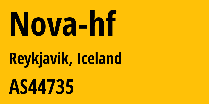 Информация о провайдере Nova-hf AS44735 Nova hf: все IP-адреса, network, все айпи-подсети