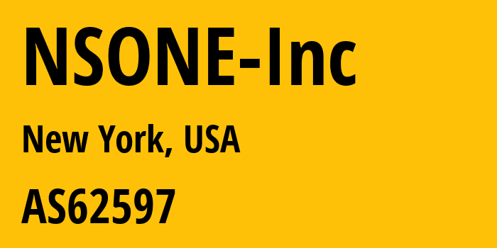 Информация о провайдере NSONE-Inc AS62597 NSONE Inc: все IP-адреса, network, все айпи-подсети