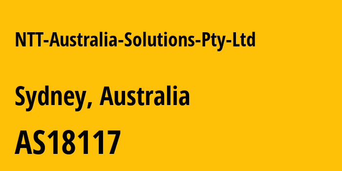 Информация о провайдере NTT-Australia-Solutions-Pty-Ltd AS18117 NTT Australia Solutions Pty Ltd: все IP-адреса, network, все айпи-подсети