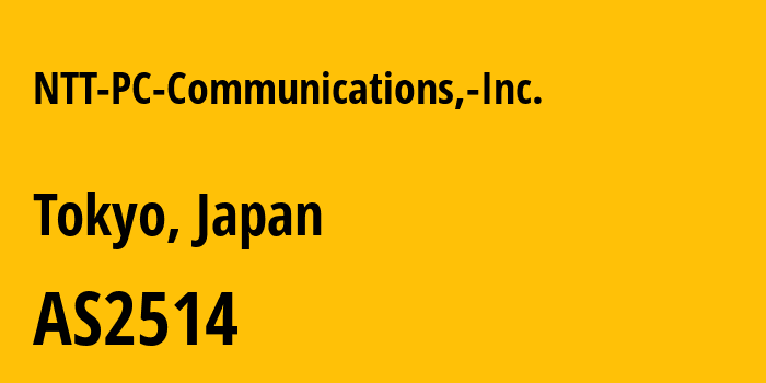 Информация о провайдере NTT-PC-Communications,-Inc. AS2514 NTT PC Communications, Inc.: все IP-адреса, network, все айпи-подсети