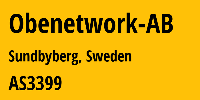 Информация о провайдере Obenetwork-AB AS3399 Obenetwork AB: все IP-адреса, network, все айпи-подсети