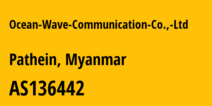 Информация о провайдере Ocean-Wave-Communication-Co.,-Ltd AS136442 Ocean Wave Communication Co., Ltd: все IP-адреса, network, все айпи-подсети