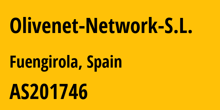 Информация о провайдере Olivenet-Network-S.L. AS201746 Olivenet Network S.L.: все IP-адреса, network, все айпи-подсети