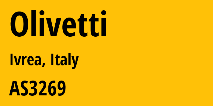 Информация о провайдере Olivetti AS3269 Telecom Italia S.p.A.: все IP-адреса, network, все айпи-подсети