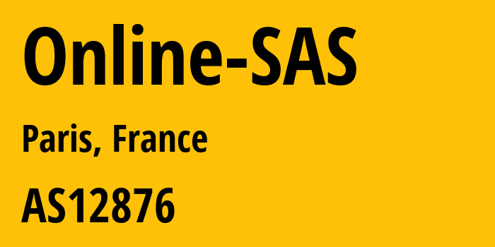 Информация о провайдере Online-SAS AS12876 SCALEWAY S.A.S.: все IP-адреса, network, все айпи-подсети
