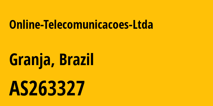 Информация о провайдере Online-Telecomunicacoes-Ltda AS263327 ONLINE TELECOMUNICACOES LTDA: все IP-адреса, network, все айпи-подсети