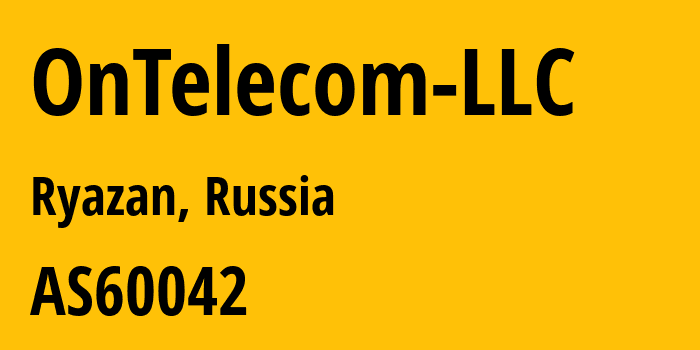 Информация о провайдере OnTelecom-LLC AS60042 OnTelecom LLC: все IP-адреса, network, все айпи-подсети