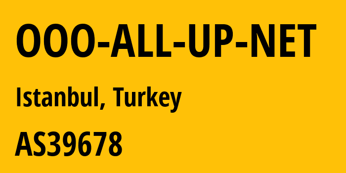 Информация о провайдере OOO-ALL-UP-NET AS39678 OOO ALL UP NET: все IP-адреса, network, все айпи-подсети