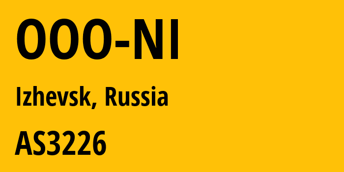 Информация о провайдере OOO-NI AS3226 OOO NI: все IP-адреса, network, все айпи-подсети