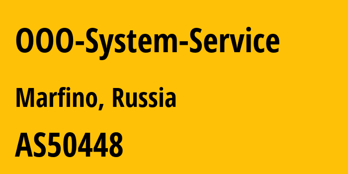 Информация о провайдере OOO-System-Service AS50448 System Service Ltd.: все IP-адреса, network, все айпи-подсети