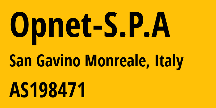 Информация о провайдере Opnet-S.P.A AS198471 OpNet spa: все IP-адреса, network, все айпи-подсети