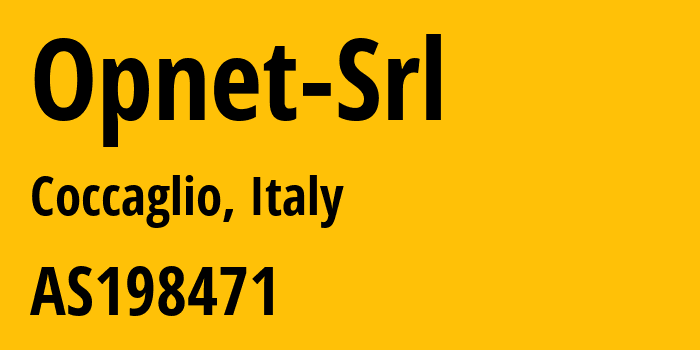 Информация о провайдере Opnet-Srl AS198471 Opnet Srl: все IP-адреса, network, все айпи-подсети