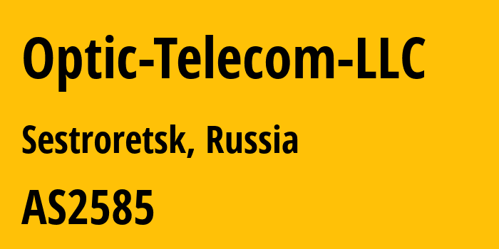 Информация о провайдере Optic-Telecom-LLC AS2585 Optic Telecom LLC: все IP-адреса, network, все айпи-подсети