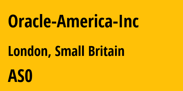 Информация о провайдере Oracle-America-Inc : все IP-адреса, network, все айпи-подсети