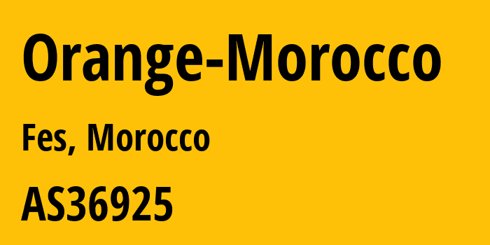 Информация о провайдере Orange-Morocco AS36925 MEDITELECOM: все IP-адреса, network, все айпи-подсети