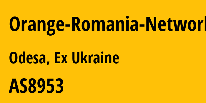 Информация о провайдере Orange-Romania-Network AS8953 Orange Romania S.A.: все IP-адреса, network, все айпи-подсети