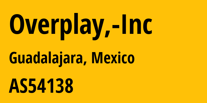 Информация о провайдере Overplay,-Inc AS54138 Overplay, Inc: все IP-адреса, network, все айпи-подсети