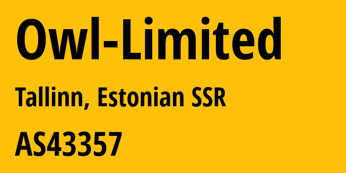 Информация о провайдере Owl-Limited AS43357 Owl Limited: все IP-адреса, network, все айпи-подсети