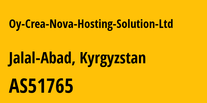 Информация о провайдере Oy-Crea-Nova-Hosting-Solution-Ltd AS51765 Oy Crea Nova Hosting Solution Ltd: все IP-адреса, network, все айпи-подсети