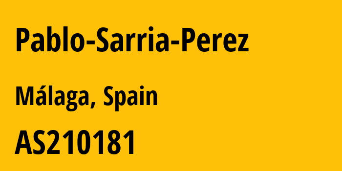 Информация о провайдере Pablo-Sarria-Perez AS210181 Pablo Sarria Perez: все IP-адреса, network, все айпи-подсети