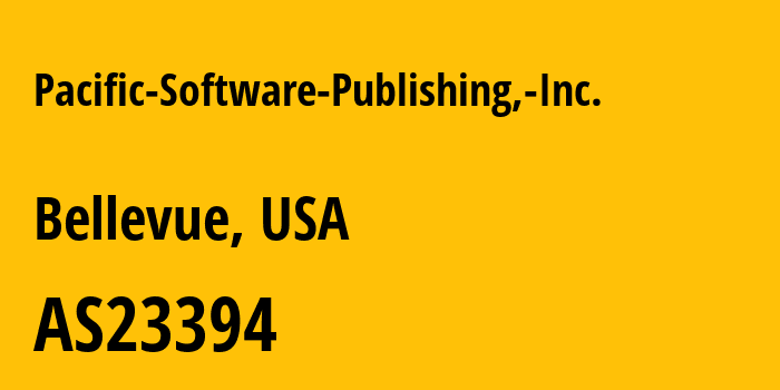 Информация о провайдере Pacific-Software-Publishing,-Inc. AS23394 Pacific Software Publishing, Inc.: все IP-адреса, network, все айпи-подсети