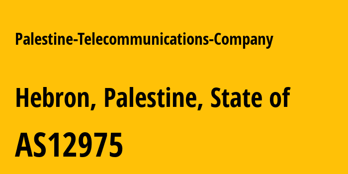 Информация о провайдере Palestine-Telecommunications-Company AS12975 Palestine Telecommunications Company (PALTEL): все IP-адреса, network, все айпи-подсети