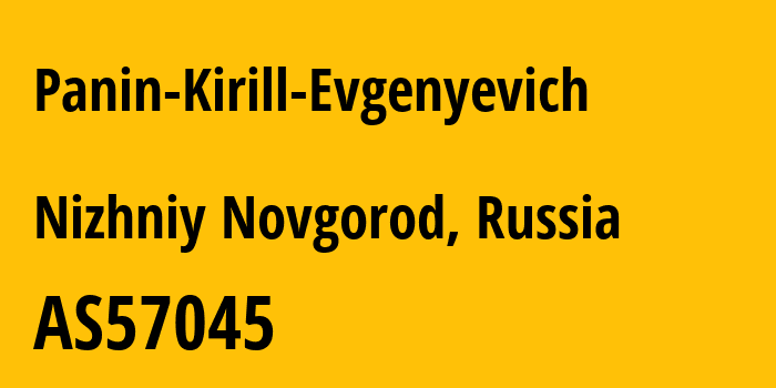 Информация о провайдере Panin-Kirill-Evgenyevich AS57045 Panin Kirill Evgenyevich: все IP-адреса, network, все айпи-подсети