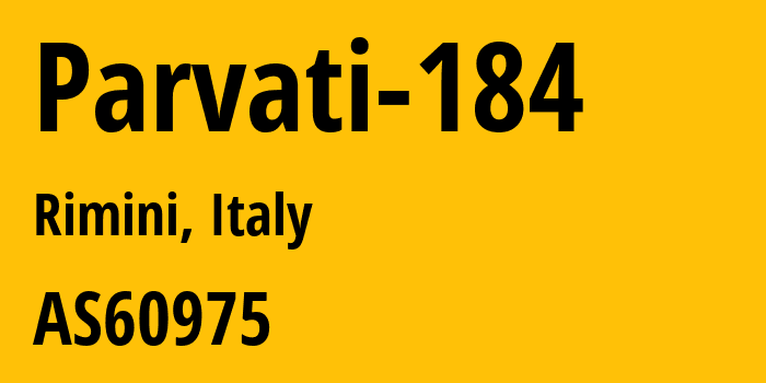 Информация о провайдере Parvati-184 AS60975 PARVATI SRL: все IP-адреса, network, все айпи-подсети