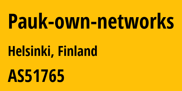 Информация о провайдере Pauk-own-networks AS51765 Oy Crea Nova Hosting Solution Ltd: все IP-адреса, network, все айпи-подсети