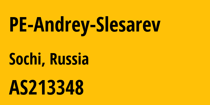 Информация о провайдере PE-Andrey-Slesarev AS213348 PE Andrey Slesarev: все IP-адреса, network, все айпи-подсети