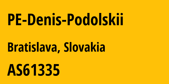 Информация о провайдере PE-Denis-Podolskii AS61335 PE Denis Podolskii: все IP-адреса, network, все айпи-подсети