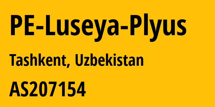 Информация о провайдере PE-Luseya-Plyus AS207154 PE Luseya Plyus: все IP-адреса, network, все айпи-подсети