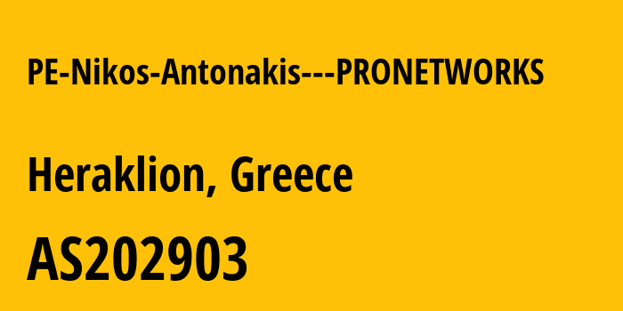 Информация о провайдере PE-Nikos-Antonakis---PRONETWORKS AS202903 PE Nikos Antonakis - PRONETWORKS: все IP-адреса, network, все айпи-подсети