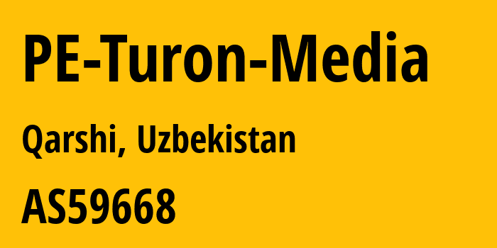 Информация о провайдере PE-Turon-Media AS59668 Turon Media XK: все IP-адреса, network, все айпи-подсети