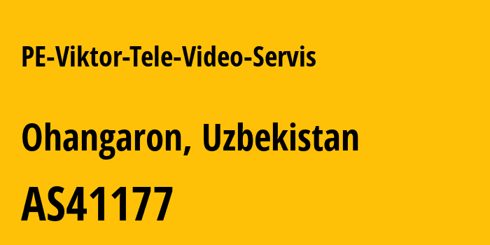 Информация о провайдере PE-Viktor-Tele-Video-Servis AS41177 PE Viktor Tele-Video Servis: все IP-адреса, network, все айпи-подсети