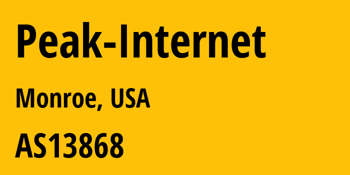 Информация о провайдере Peak-Internet AS13868 Peak Internet: все IP-адреса, network, все айпи-подсети