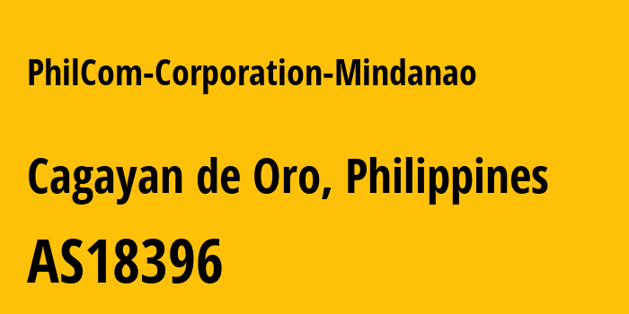 Информация о провайдере PhilCom-Corporation-Mindanao AS18396 PLDT-PhilCom Inc.: все IP-адреса, network, все айпи-подсети