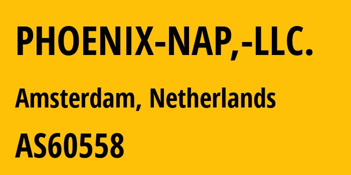 Информация о провайдере PHOENIX-NAP,-LLC. AS60558 PHOENIX NAP, LLC.: все IP-адреса, network, все айпи-подсети