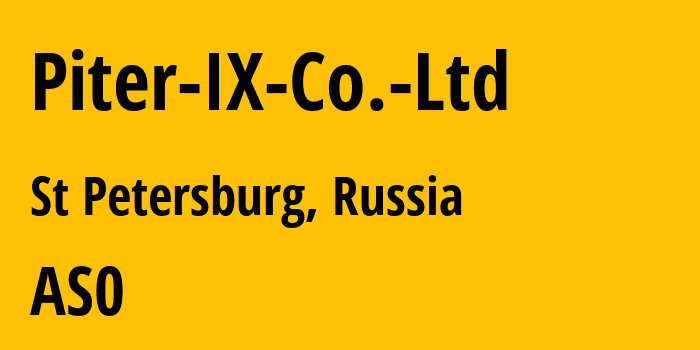 Информация о провайдере Piter-IX-Co.-Ltd : все IP-адреса, network, все айпи-подсети