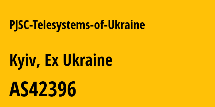 Информация о провайдере PJSC-Telesystems-of-Ukraine AS42396 PJSC Telesystems of Ukraine: все IP-адреса, network, все айпи-подсети