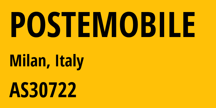 Информация о провайдере POSTEMOBILE AS30722 Vodafone Italia S.p.A.: все IP-адреса, network, все айпи-подсети