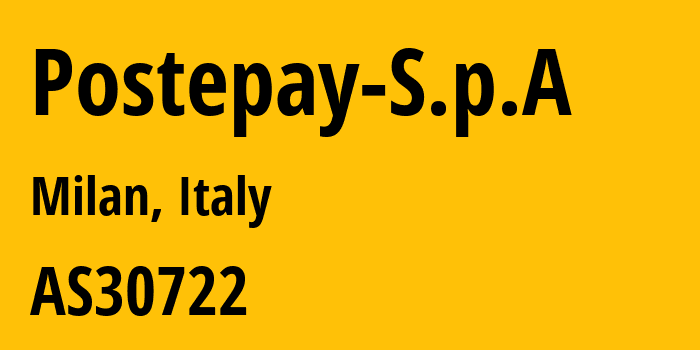 Информация о провайдере Postepay-S.p.A AS30722 Vodafone Italia S.p.A.: все IP-адреса, network, все айпи-подсети