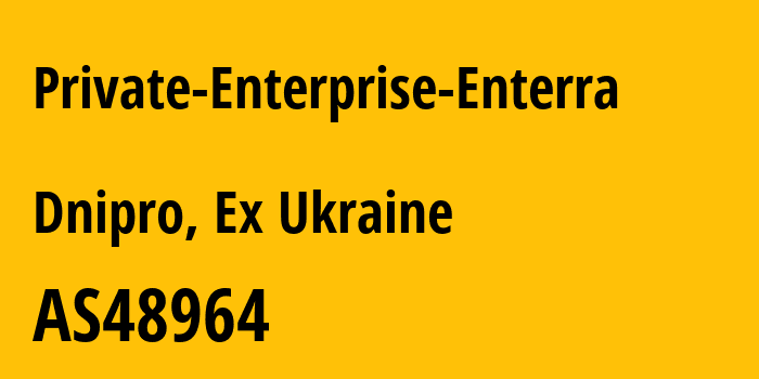 Информация о провайдере Private-Enterprise-Enterra AS48964 Private Enterprise Enterra: все IP-адреса, network, все айпи-подсети