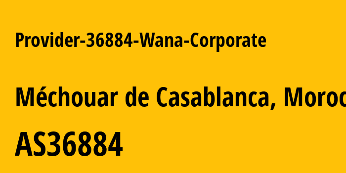 Информация о провайдере Provider-36884-Wana-Corporate AS36884 Wana Corporate: все IP-адреса, network, все айпи-подсети