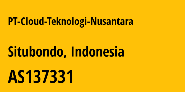 Информация о провайдере PT-Cloud-Teknologi-Nusantara AS137331 PT Cloud Teknologi Nusantara: все IP-адреса, network, все айпи-подсети