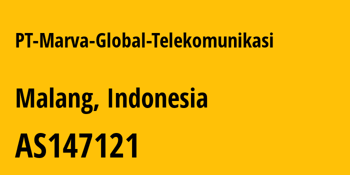 Информация о провайдере PT-Marva-Global-Telekomunikasi AS147121 PT Marva Global Telekomunikasi: все IP-адреса, network, все айпи-подсети