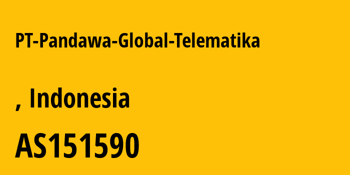 Информация о провайдере PT-Pandawa-Global-Telematika AS151590 PT Pandawa Global Telematika: все IP-адреса, network, все айпи-подсети