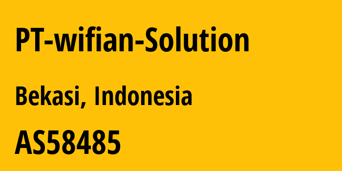 Информация о провайдере PT-wifian-Solution AS58485 WIFIAN ID: все IP-адреса, network, все айпи-подсети