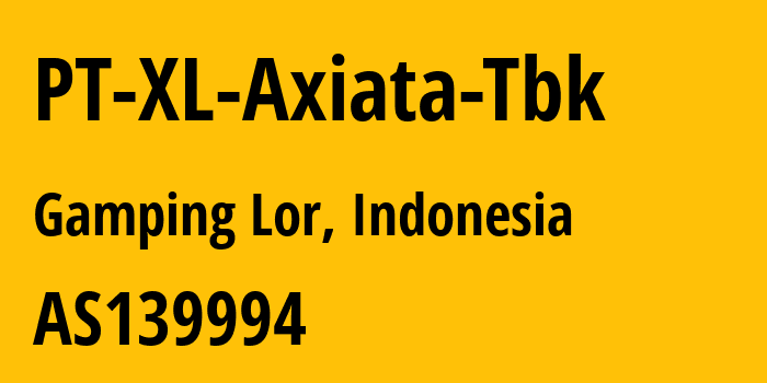 Информация о провайдере PT-XL-Axiata-Tbk AS139994 PT XL Axiata Tbk: все IP-адреса, network, все айпи-подсети